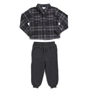 SPLENDID Plaid Toddler Boys 2pc Flannel Top And Joggers Set